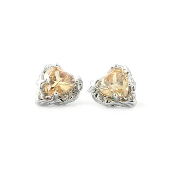 KING OF BLING Alloy With Zircon Stud Earrings Unisex Good Luck