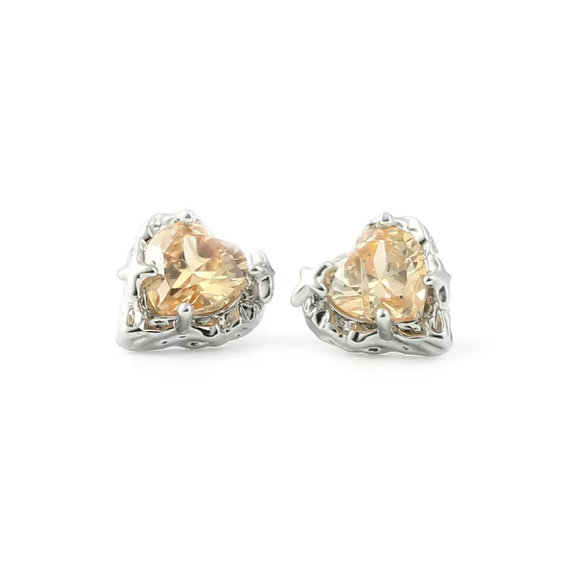 KING OF BLING Alloy With Zircon Stud Earrings Unisex Good Luck-0