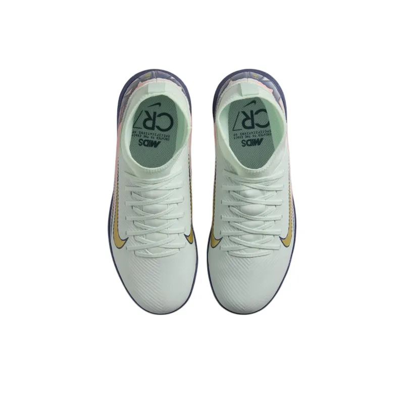 Nike Anti Slip Wear Resistant High Top Kids' Soccer Shoes Light Green Teenagers-3