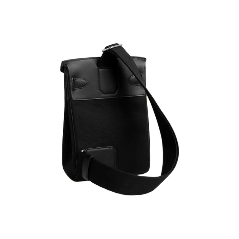 HERMES Hac A Dos Bivouac CanvasSwift Calfskin Sling Bag Men's Black-2
