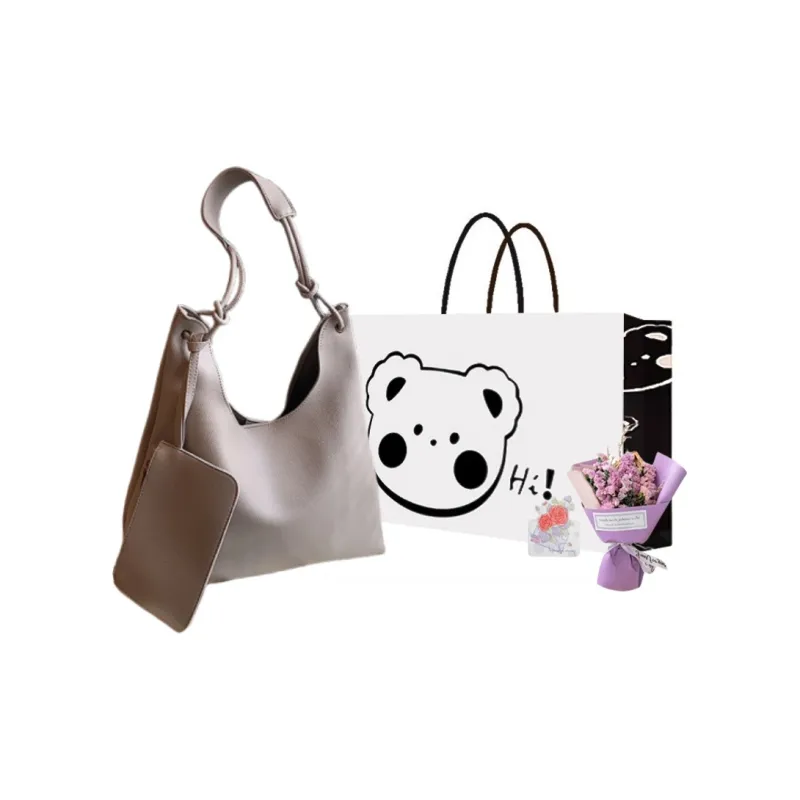 NX DOUGHNUT PU Tote Bag, Shopping Bag, Shoulder Bag Regular Women's Black/Gray/Brown-17