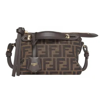 FENDI By The Way Series Cow Leather Clutch Mini Unisex Brown