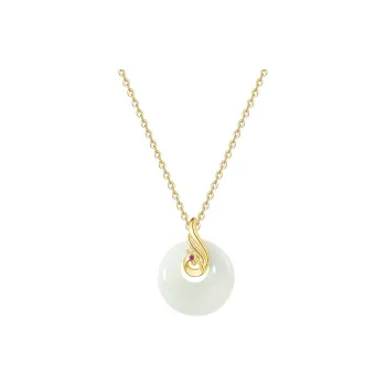 WEITIANXUAN Natural Hetian Jade Pale Greenish White Jade Women's