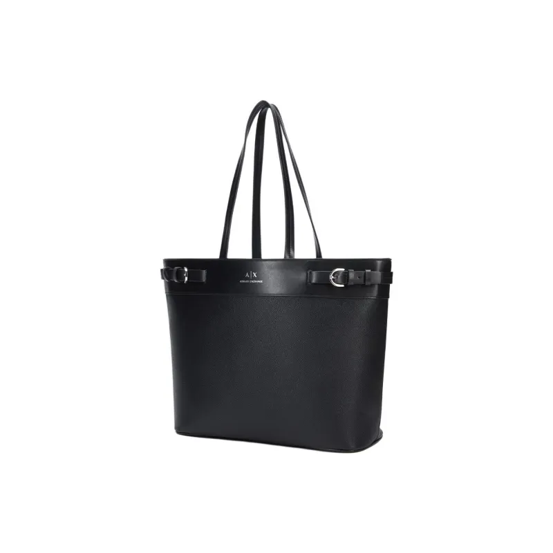 ARMANI EXCHANGEAE PU Tote Bag, Shopping Bag, Handbag Women's Black-1
