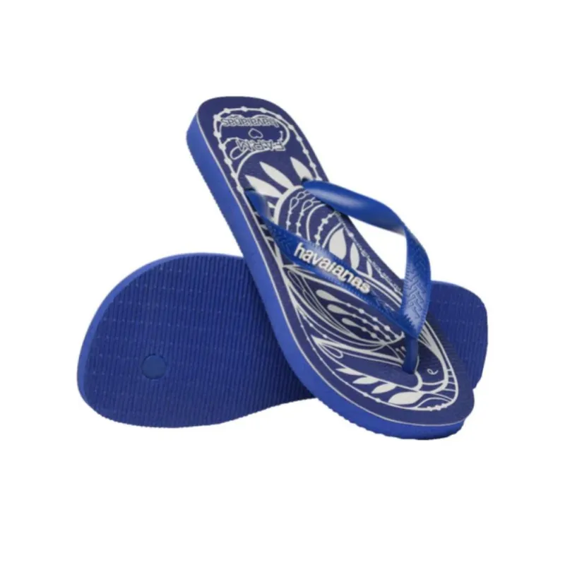 FARM RIO x Havaianas Rubber Sole Slip-Resistant Flip Flops Women's Blue-6