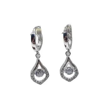 Stone Edge Poly Foot Silver 990 Sterling Silver Hoop Earrings Unisex