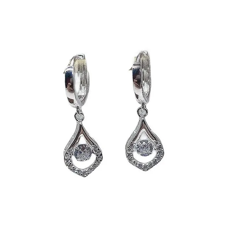 Stone Edge Poly Foot Silver 990 Sterling Silver Hoop Earrings Unisex-0