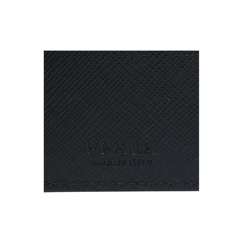 PRADA Cross-Stitch Leather Wallet Men's Black-7