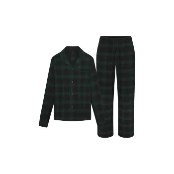 SKIMS Fake Day Collection FW24 FLANNEL SLEEP MENS SLEEP SET Pajama Set Men's Cypress Plaid/Cypress Check