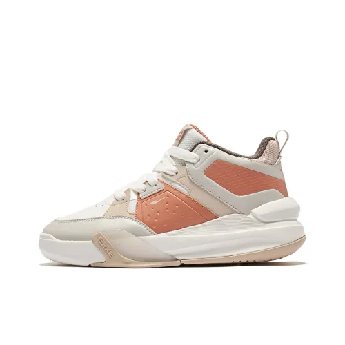Erke Awakening 2 Wear Resistant Slip Resistant Low Top Skateboard Shoes Women's Microcrystal White Coral Orange