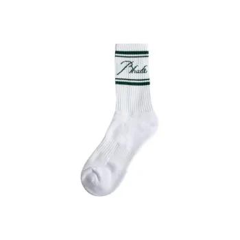 RHUDE Script Logo Sock 'White/Green'