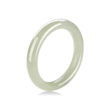 Artisan Lock Heart Jade Hetian Jade Bangles Green Jade Women's