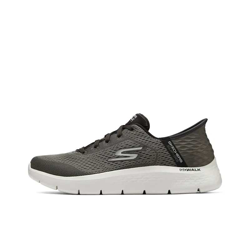 Skechers Go Walk Fle Hands Free Slip Ins Cushioning Breathable Lightweight Rebound Low Top Casual Shoes Men's Brown-0
