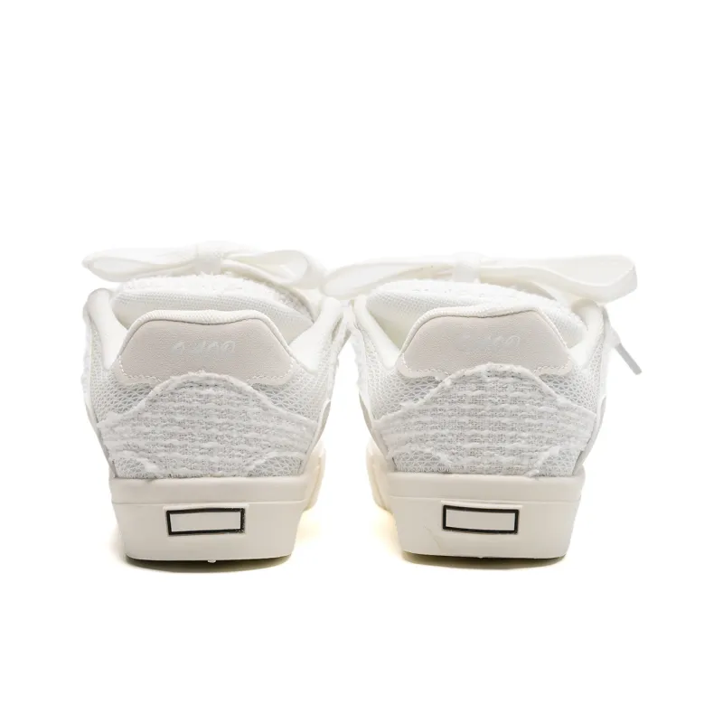 OAOQ Low-Top Skateboard Shoes Unisex White Yellow Blue-47