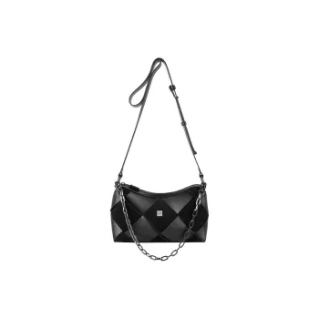 INJOYLIFE Cow Leather Crossbody Bag, Shoulder Bag Women's Black