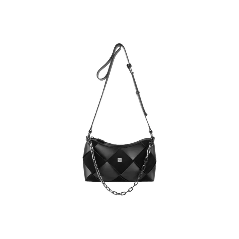 INJOYLIFE Cow Leather Crossbody Bag, Shoulder Bag Women's Black-0