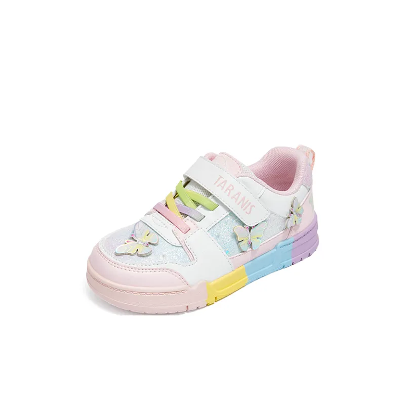 TARANIS Anti Slip And Wear Resistant Breathable Kids' Skateboarding Shoes White Pink Children Aged 3 7 Years Old-1