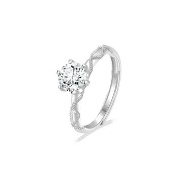 Chongqing Gold Store S925 Silver Moissanite Rings Women's Anniversary Of Love Gift