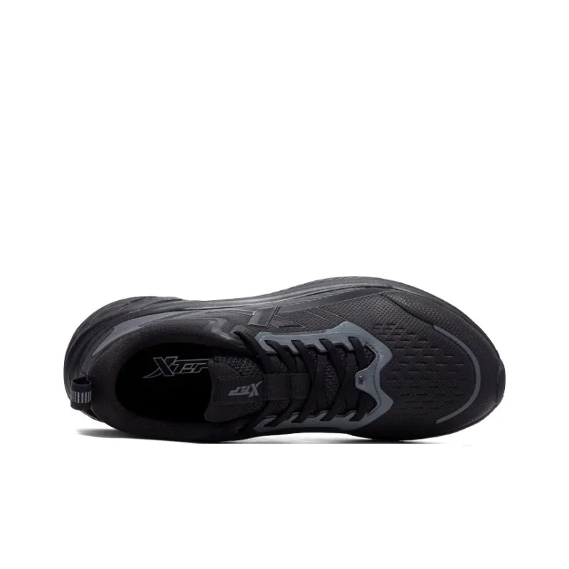 XTEP Comfortably Slip Resistant Coverage Rebound Low Top Running Shoes Men's Black/Charcoal Gray-3