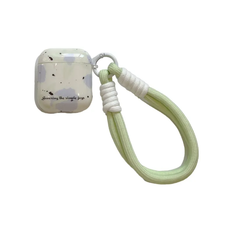 Baohuguang Compatible With AirPods 1/pro/2/3 TPU Ins Minimalist Style White Ink Splatter Fully Enclosed Headphone Cases-2