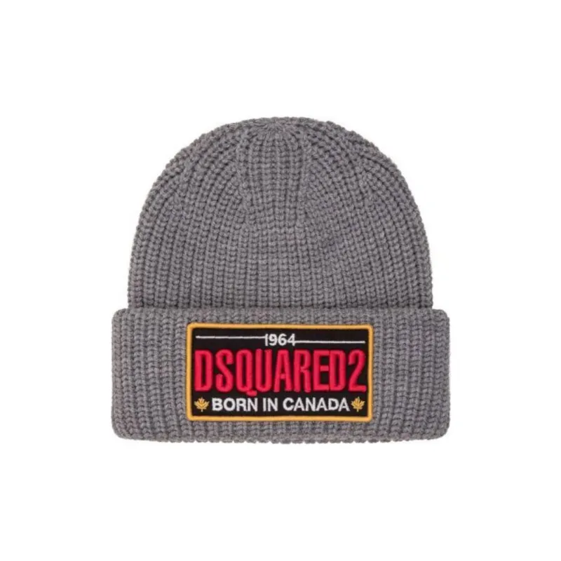 DSQUARED 2 Logo Patch Knitted Beanie-0
