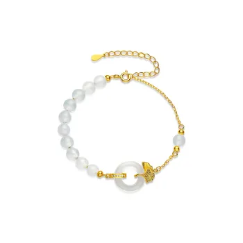 ME LUXE Chalcedony Bracelet Elegance Bracelet Set Girlfriend Gift Box #Good Luck Hand Rope Women's