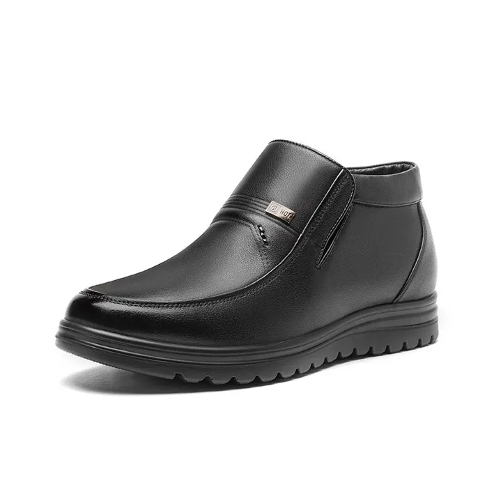 RED DRAGONFLY Casual High Top Leather Shoes Men's Black-1