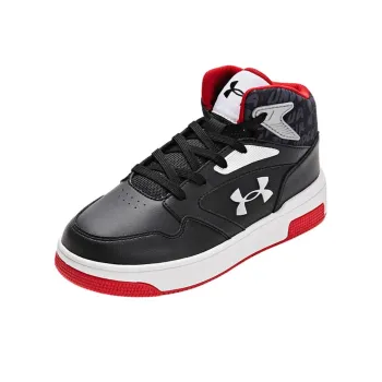 Under Armour Anti Slip Wear Resistant Mid Top Kids' Skateboarding Shoes Black Teenagers