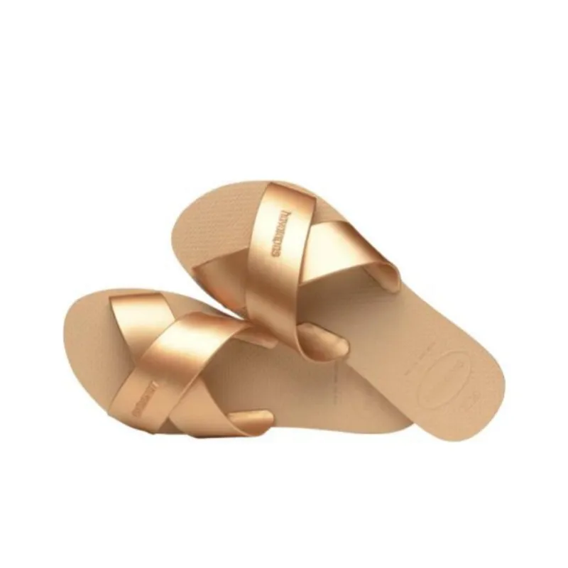 Havaianas Abrasion Resistant Slide Slippers Women's Gold-3