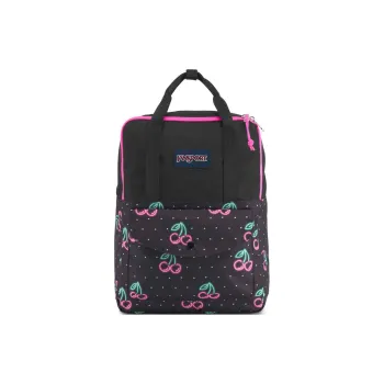JanSport Polyester Backpack Medium Size Unisex Black Purple