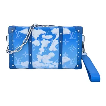 LOUIS VUITTON Canvas With Leather Wallets Clutches Men's Gradient Blue