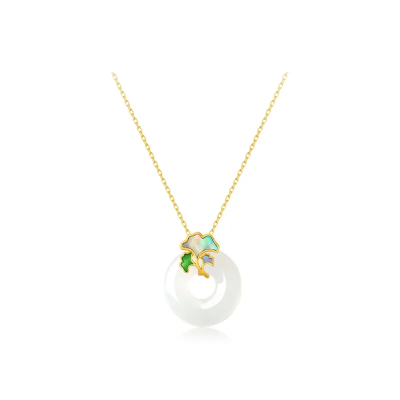 ALLOVE Hetian Jade Necklaces Pale Greenish White Jade Women's-0
