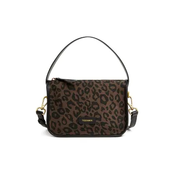 Teenmix Cow Leather Small Square Bag Shoulder Bag Crossbody Bag Handbag Regular Small Size Women's Brown/Rosewood/Black