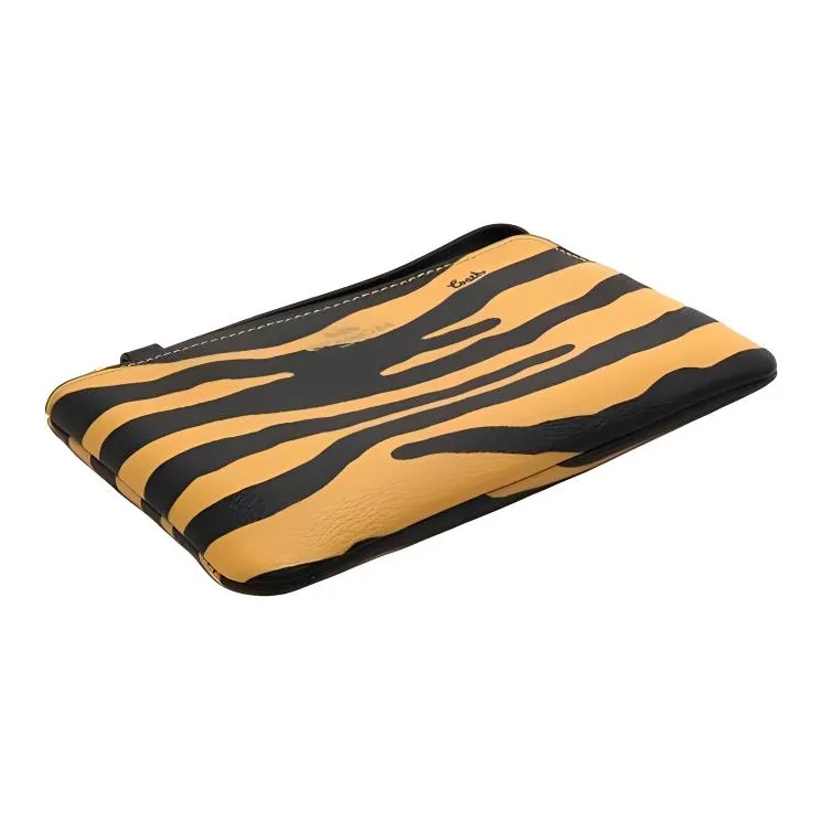 COACH Corner Zip Leather Coin Purse, Handheld Wrist Bag Trumpets Women's Yellow/Black-2