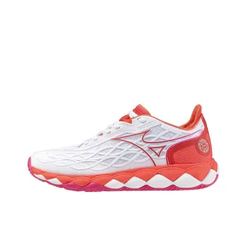 Mizuno Wave Enforce Tour Anti Slip Wear Resistant Low Top Tennis Shoes Women's White Red Purple