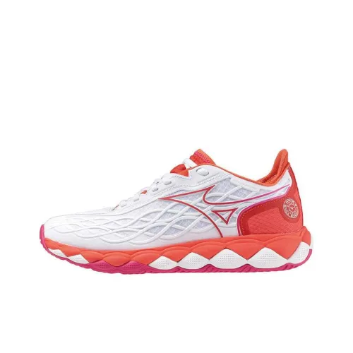 Mizuno Wave Enforce Tour Anti Slip Wear Resistant Low Top Tennis Shoes Women's White Red Purple