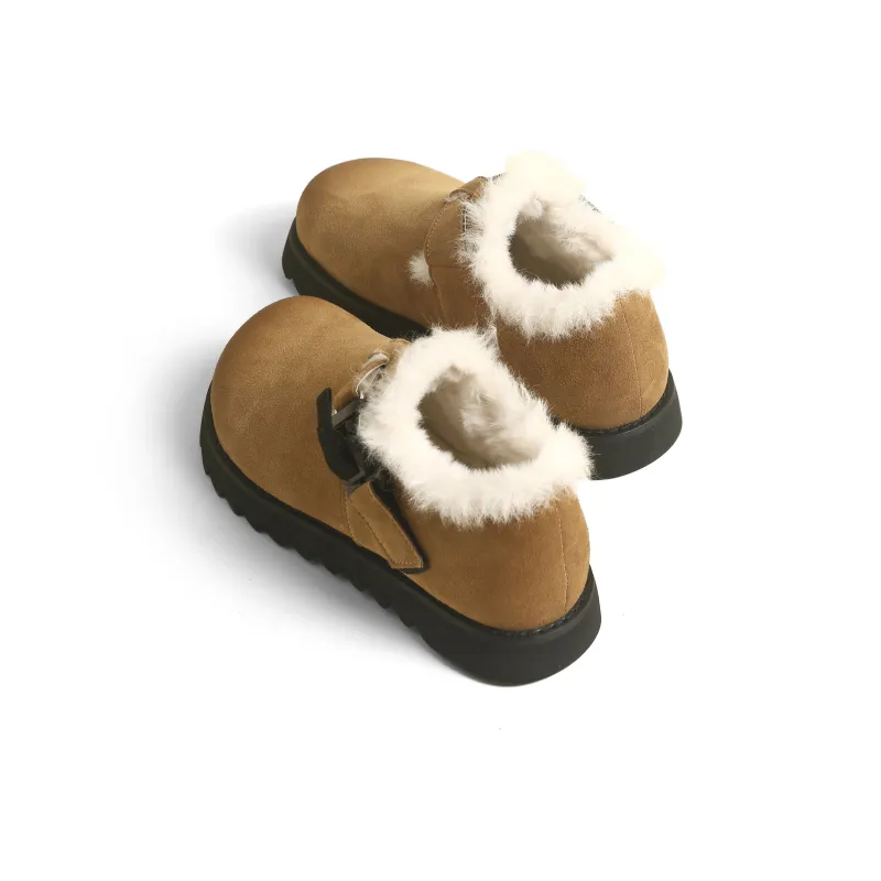 CHENTER KATER Fleece-Lined Bokken Shoes Non-slip Lightweight Low-Top Casual Shoes Women's-1