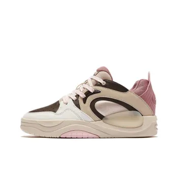 Erke Impression Panda 3 Anti Slip Wear Resistant High Top Skateboard Shoes Women's White Pink Beige Umber