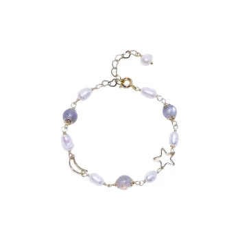 IDOKAWA Freshwater Pearl Bracelets Women's White Gray