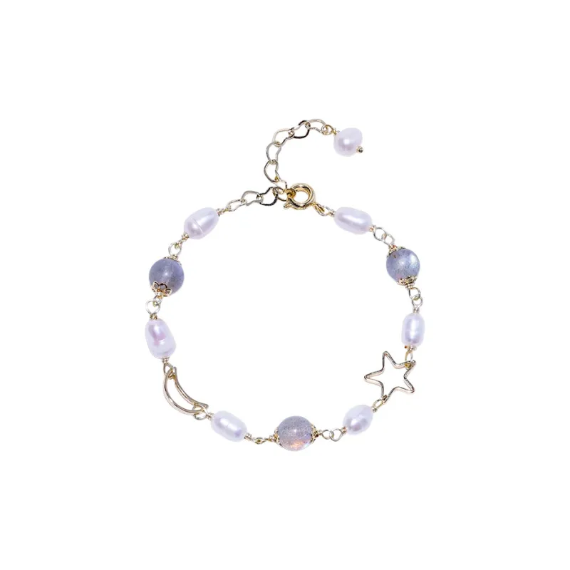 IDOKAWA Freshwater Pearl Bracelets Women's White Gray-0