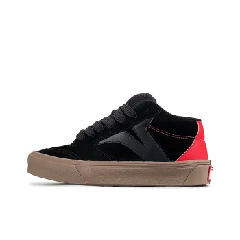 VFDF Anti Slip Wear Resistant Mid Top Skateboard Shoes Unisex Black Red