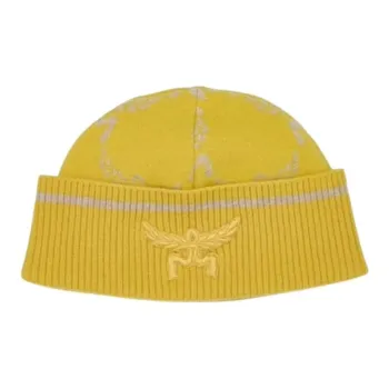 MCM Elastane Beanies Unisex Yellow