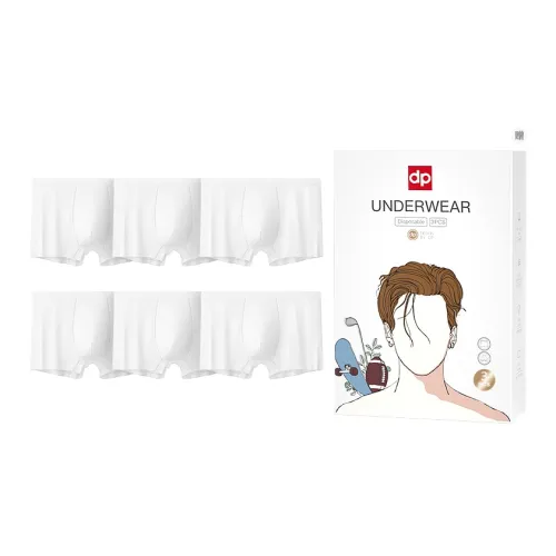 DIPUAI Disposable Underwear Men's Box 6 Pack White
