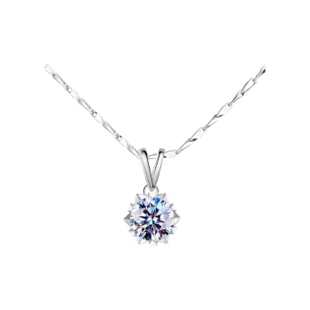 Bowl S999 Fine Silver Necklaces Unisex White/Blue