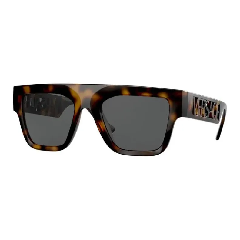 VERSACE Injection Molding Rectangular Sunglasses Men's Havana Color-0