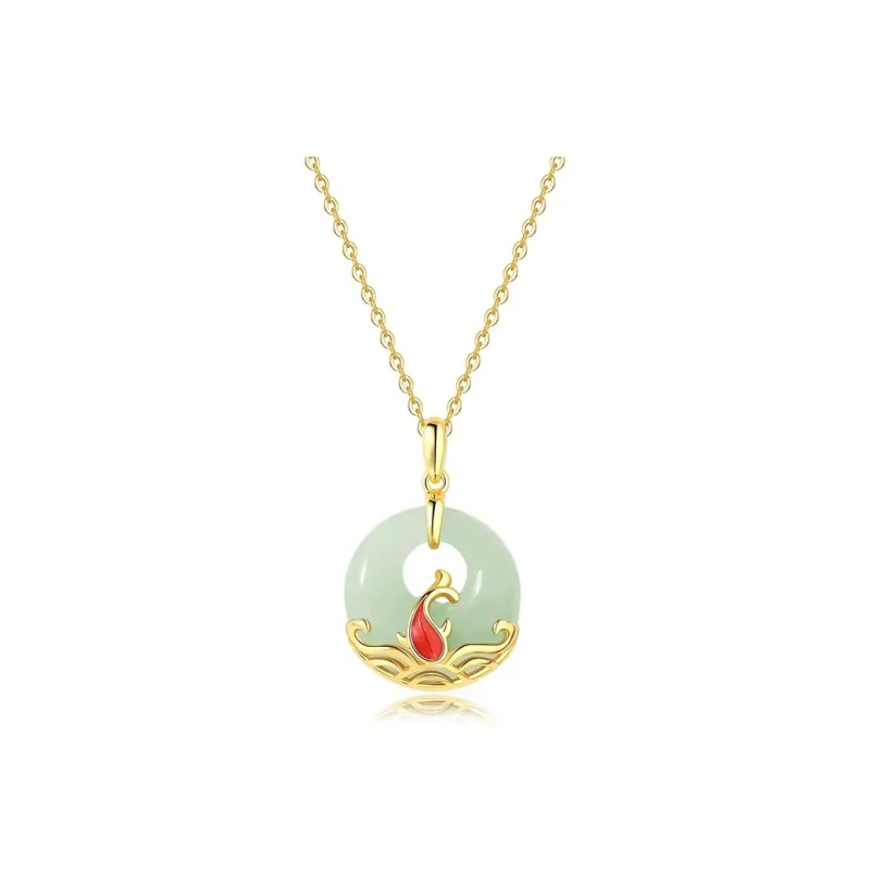 WEITIANXUAN Hetian Jade Necklaces Pale Greenish White Jade Women's-0