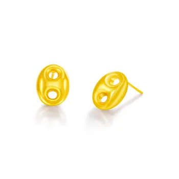 POTTICY 18K Gold Stud Earrings Women's