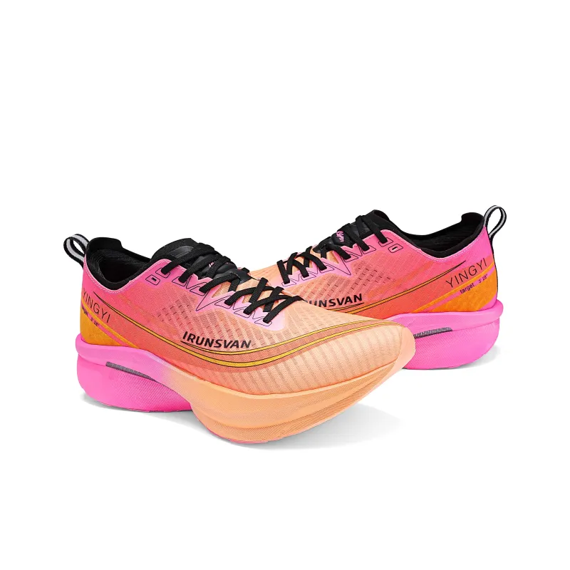 IRUNSVAN Low-Top Running Shoes Unisex Orange Wind Breaking Waves-3