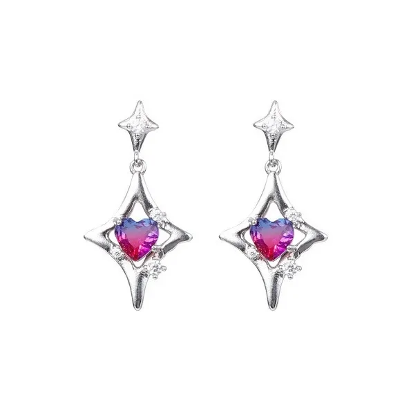 KING OF BLING Alloy With Zircon Stud Earrings Unisex Year Of The Snake Good Luck-0