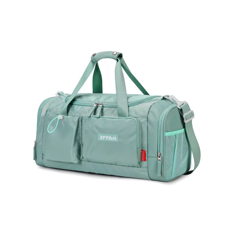 ZUOFEIFAN Nylon Travel Bag Unisex Beige Black/Mint Green . Jasper-7